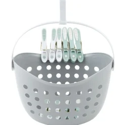 Gifi Entretien Du Linge|Panier avec 12 pinces à linge gris