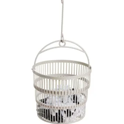 Gifi Entretien Du Linge|Panier avec 50 pinces à linge blanc - Ø20xH.17cm