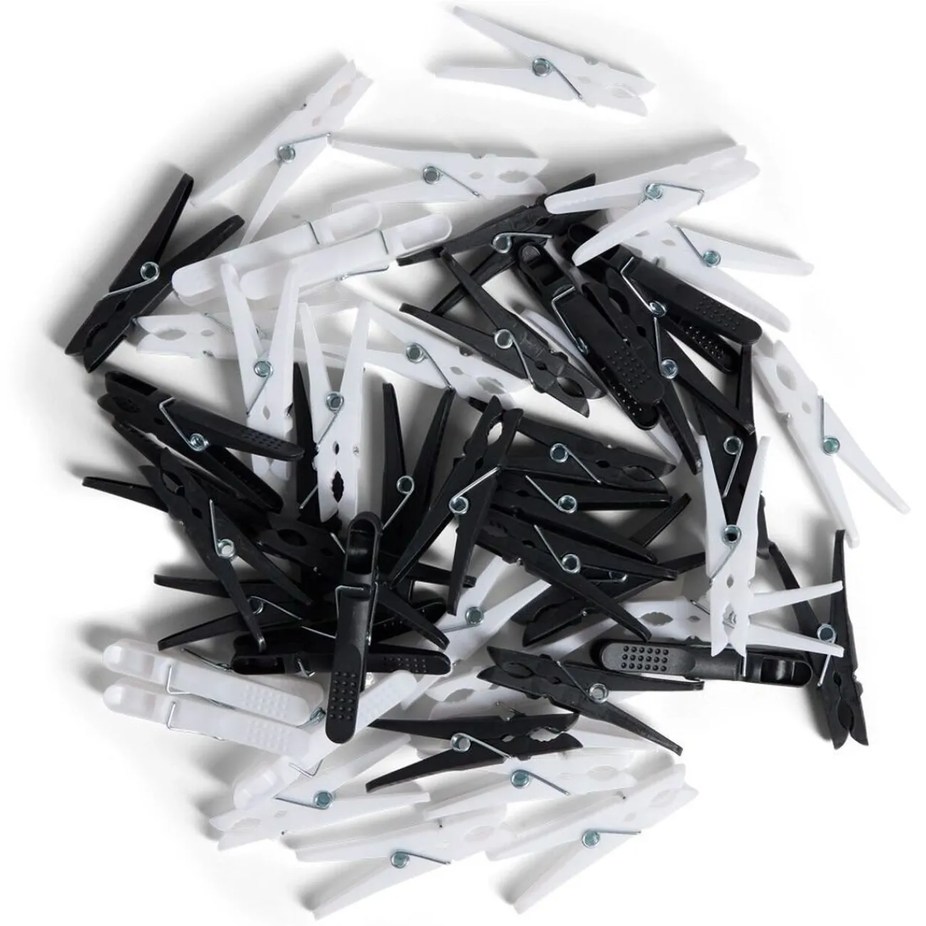 Gifi Entretien Du Linge|Panier avec 50 pinces à linge blanc - Ø20xH.17cm