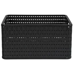 Gifi Entretien Du Linge|Panier avec poignées design rotin noir 18 L