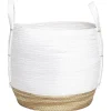 Gifi Rangement|Panier déco Bora Bora naturel et blanc grand modèle