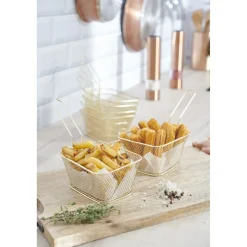 Gifi Panier de présentation métal doré ou argenté 24x11xH13,5cm