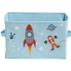 Gifi Rangement|Panier de rangement bleu design fusée pour enfant