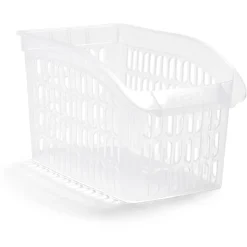 Gifi Rangement|Panier de rangement en plastique transparent 30x18xH.17,5cm