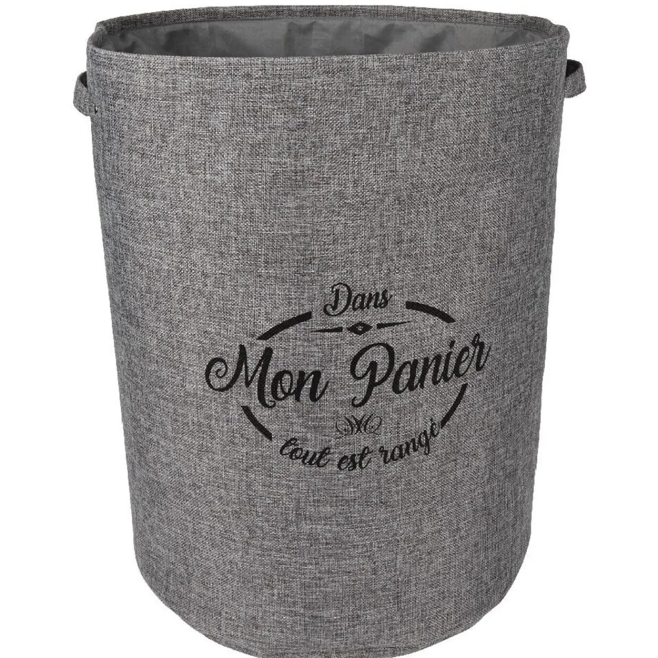 Gifi Entretien Du Linge|Panier de rangement rond design Laundry gris anthracite