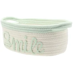 Gifi Rangement|Panier en coton Smile Love ou Home