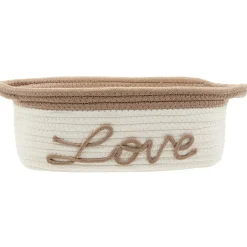 Gifi Rangement|Panier en coton Smile Love ou Home