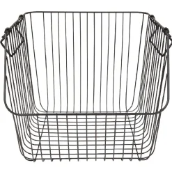 Gifi Rangement|Panier filaire superposable métal noir
