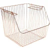 Gifi Rangement|Panier filaire superposable métal cuivre