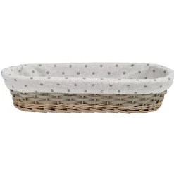 Gifi Rangement|Panier ovale osier tressé gris naturel H. 9 cm