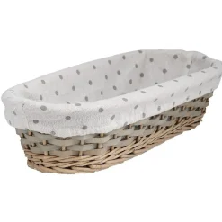 Gifi Rangement|Panier ovale osier tressé gris naturel H. 9 cm