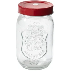 Gifi Panier rouge Merry Christmas avec gobelets Noël pailles x4