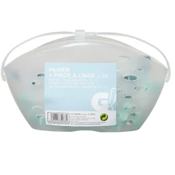 Gifi Entretien Du Linge|Panier transparent et pince à linge x24