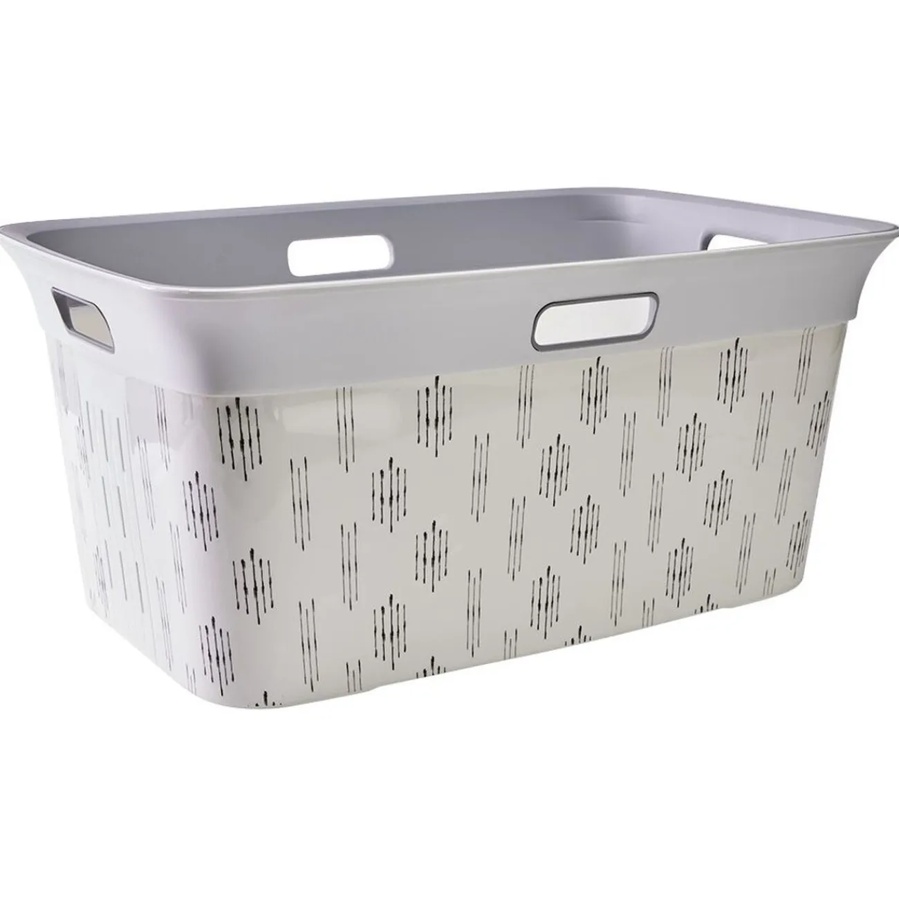 Gifi Entretien Du Linge|Panière à linge blanc et gris 40L