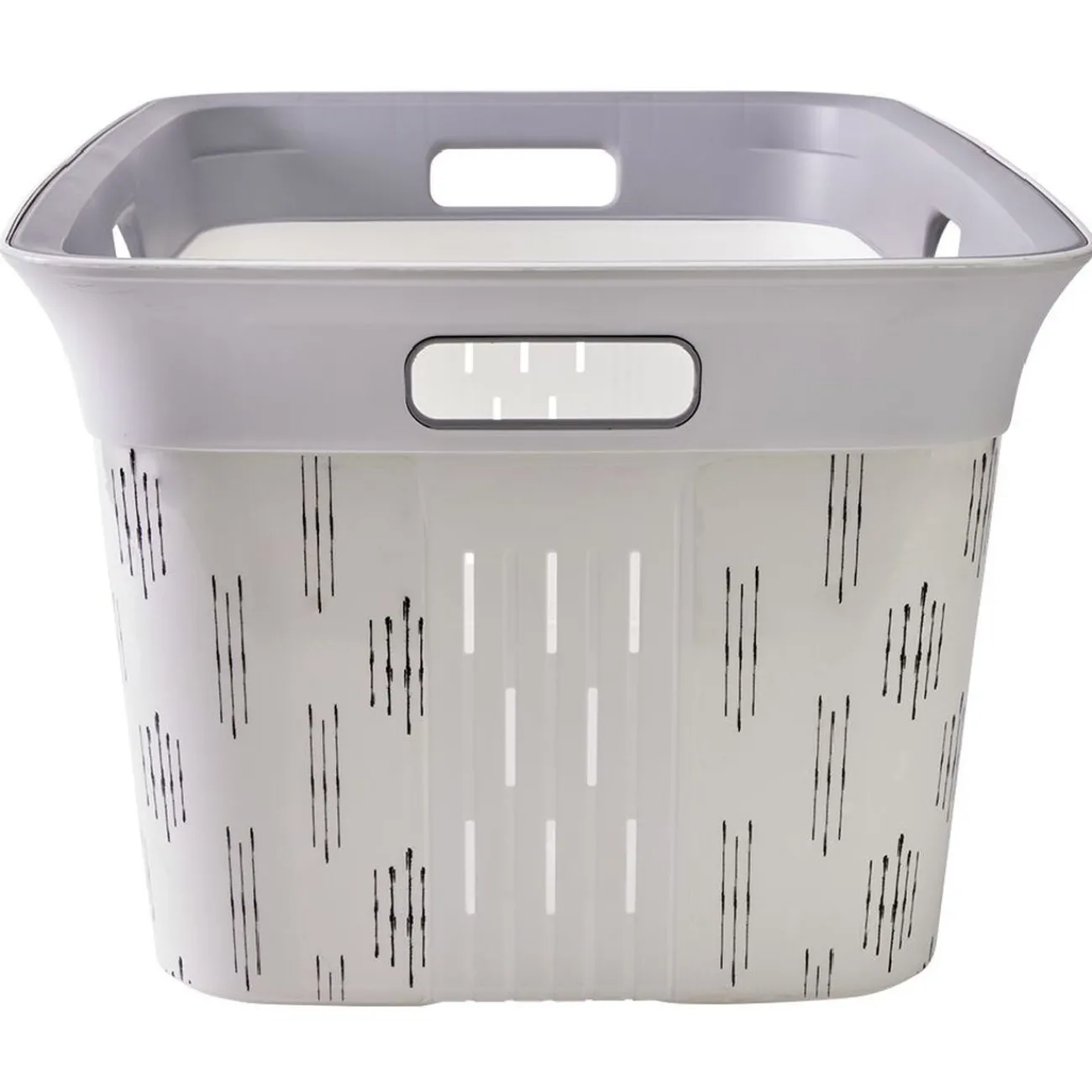 Gifi Entretien Du Linge|Panière à linge blanc et gris 40L