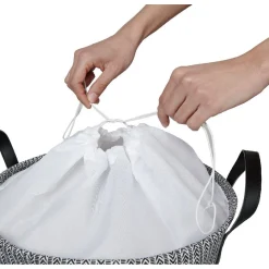 Gifi Entretien Du Linge|Panière à linge canvas noir et blanc