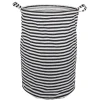 Gifi Entretien Du Linge|Panière à linge 75L blanc rayé noir Ø40xH60cm
