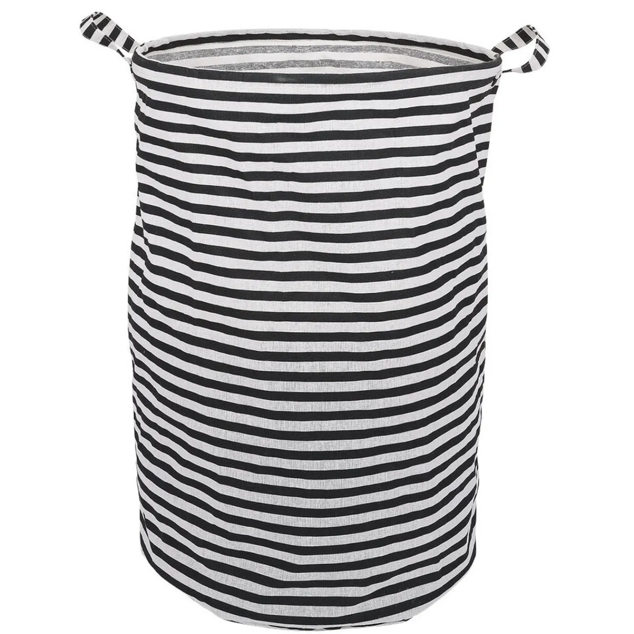 Gifi Entretien Du Linge|Panière à linge 75L blanc rayé noir Ø40xH60cm