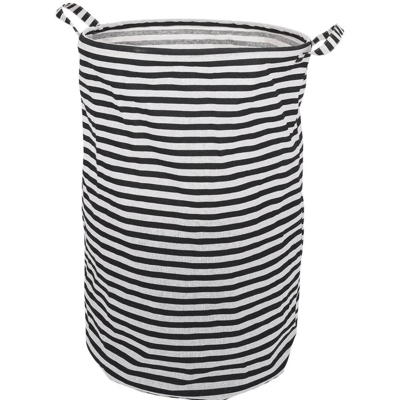 Gifi Entretien Du Linge|Panière à linge 75L blanc rayé noir Ø40xH60cm