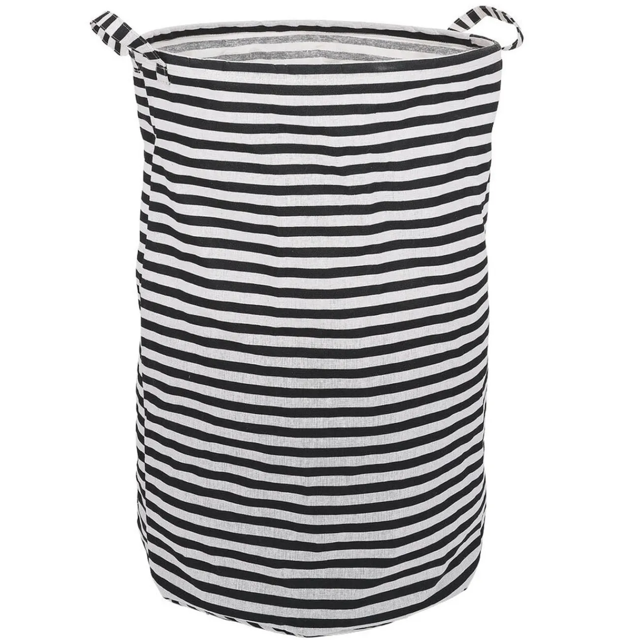 Gifi Entretien Du Linge|Panière à linge 75L blanc rayé noir Ø40xH60cm