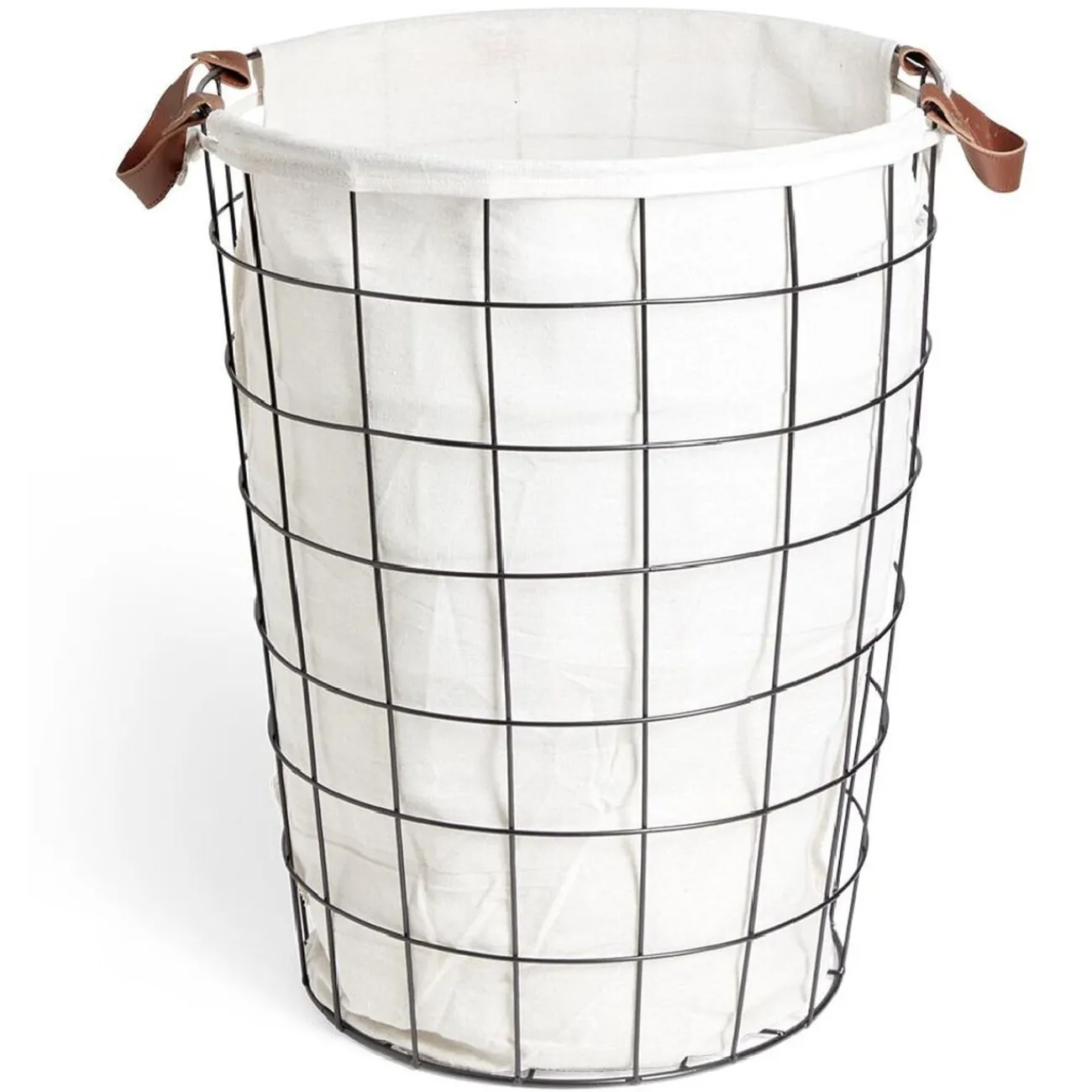 Gifi Entretien Du Linge|Panière à linge 48L en métal noir