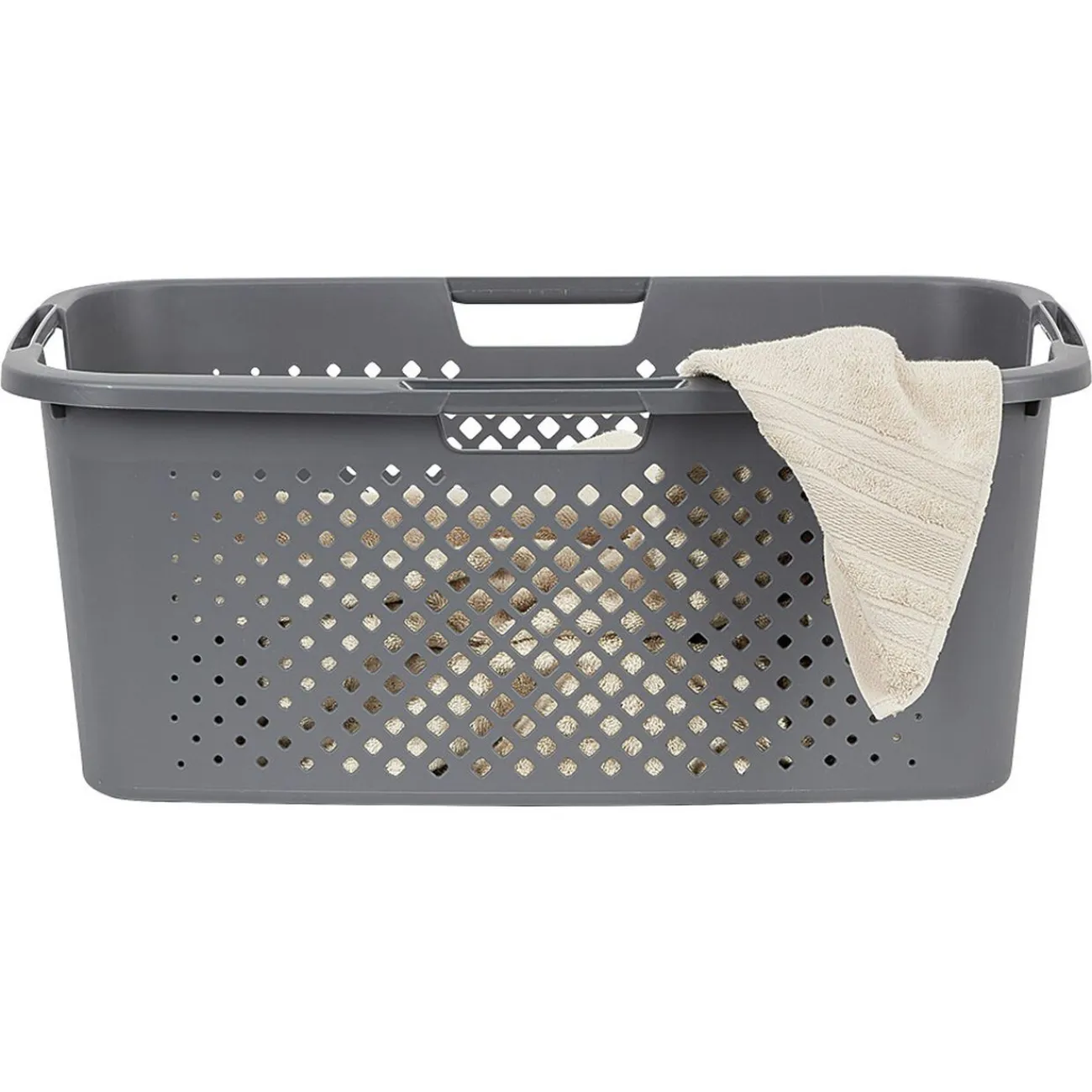Gifi Entretien Du Linge|Panière à linge 40L en plastique gris