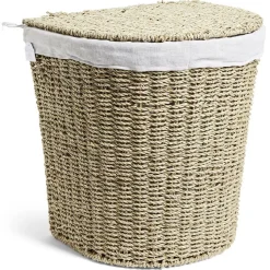 Gifi Entretien Du Linge|Panière à linge 43L 36xH40x30cm jonc de mer beige