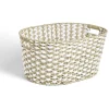 Gifi Entretien Du Linge|Panière à linge 41L 58xH28x43cm jonc de mer beige et blanc