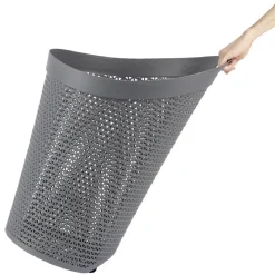 Gifi Entretien Du Linge|Panière à linge ovale avec poignée grise 100 L