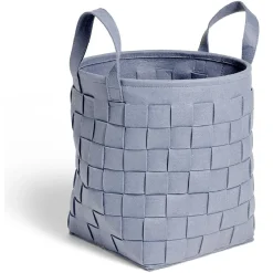 Gifi Entretien Du Linge|Panière à linge ronde 29L Ø32xH36cm feutrine bleu