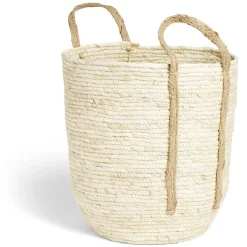Gifi Entretien Du Linge|Panière à linge ronde 43L Ø36xH40cm en fibre de maïs beige