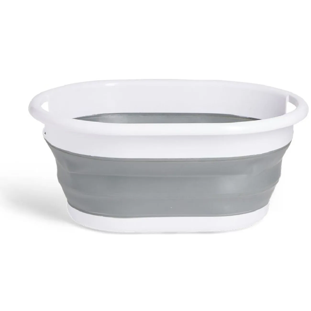 Gifi Entretien Du Linge|Panière à linge rétractable 54x23x39cm plastique blanc et gris