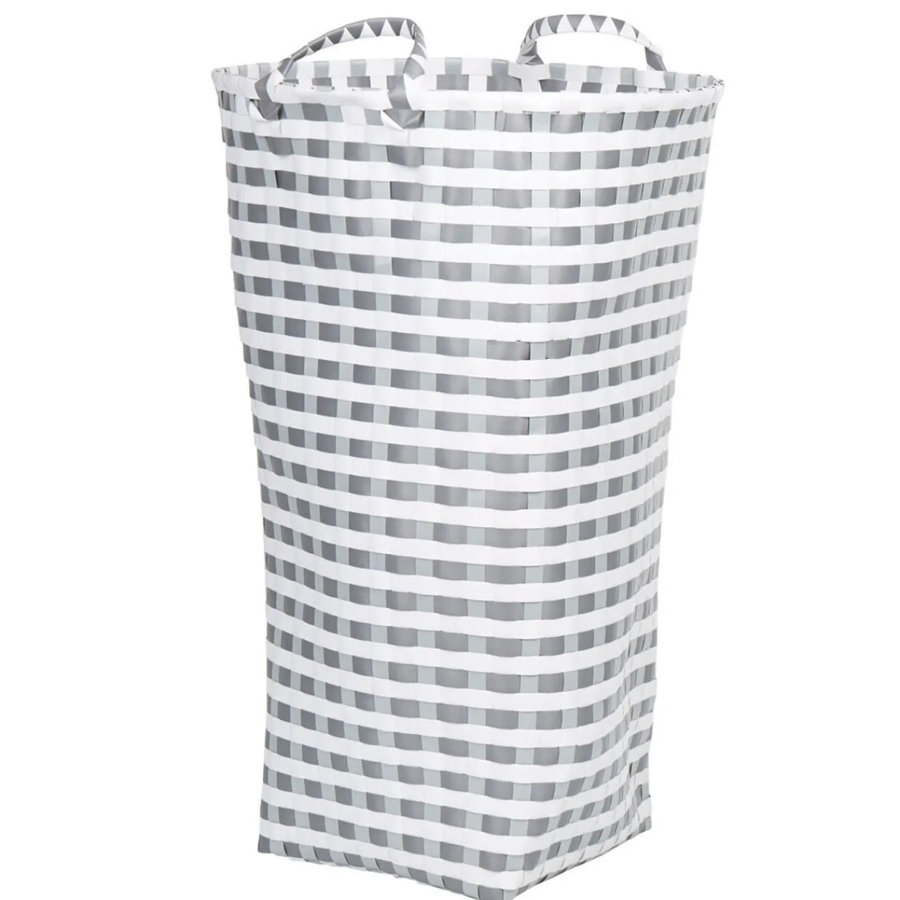 Gifi Entretien Du Linge|Panière à linge tressée gris et blanc