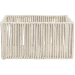 Gifi Rangement|Panière ajouré acier et conton beige - 35x25xH18cm Taille M