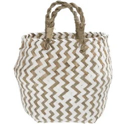 Gifi Rangement|Panière avec anses jacinthe blanc naturel