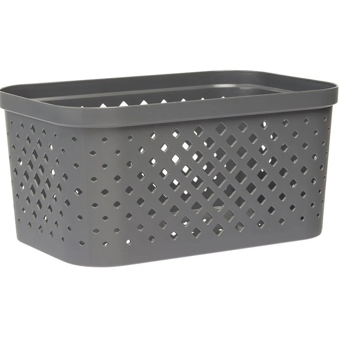 Gifi Entretien Du Linge|Panière bac de rangement ajouré gris 4,5 L