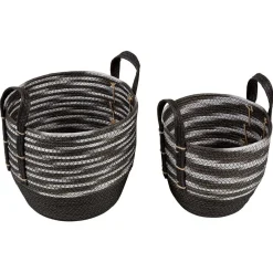 Gifi Rangement|Panière bicolore avec anse petit et grand modèle x2