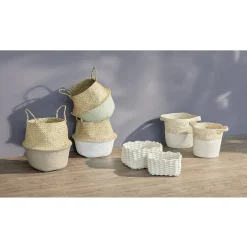 Gifi Rangement|Panière bicolore tissée M