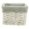 Gifi Rangement|Paniére blanc&gris osier et tissu