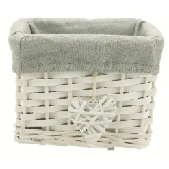 Gifi Rangement|Paniére blanc&gris osier et tissu