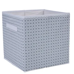 Gifi Rangement|Panière blanche motif géométrique noir collection Urban 2 Box Cube