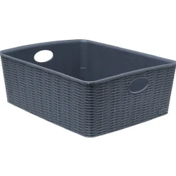 Gifi Entretien Du Linge|Panière bleue effet tressé 10 L