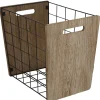 Gifi Rangement|Panière bois/métal taille S
