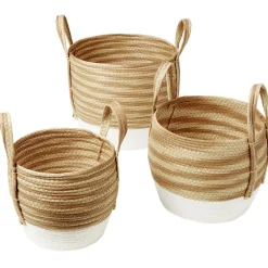 Gifi Rangement|Panière Bora blanc naturel Ø28 x H25 cm