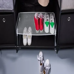 Gifi Rangement|Panière Box Cube effet velours 31x29x31cm gris