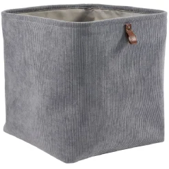 Gifi Rangement|Panière Box Cube effet velours 31x31x31cm gris