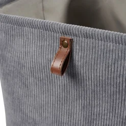 Gifi Rangement|Panière Box Cube effet velours 31x31x31cm gris