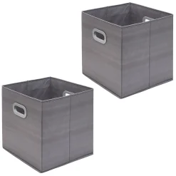 Gifi Rangement|Panière Box Cube en carton revêtement tissu x2