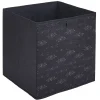 Gifi Rangement|Panière Box Cube symbole traits horizontaux noirs et blanc 31x29x31cm