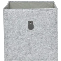 Gifi Rangement|Panière Box Cube 31x29x31cm feutrine gris